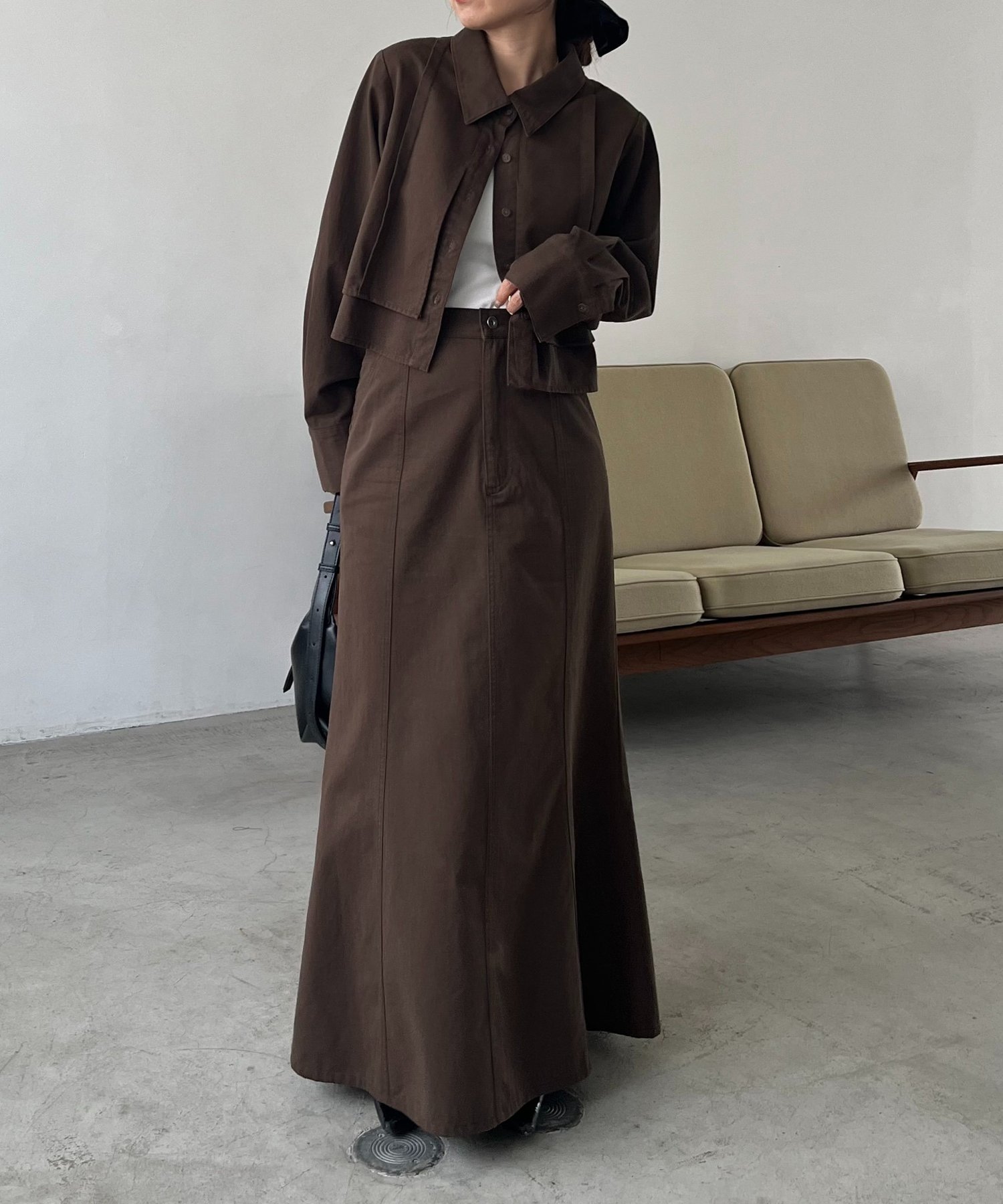 CAPRICIEUX LE'MAGE｜【セットアップ対応】コットンクロップシャツ