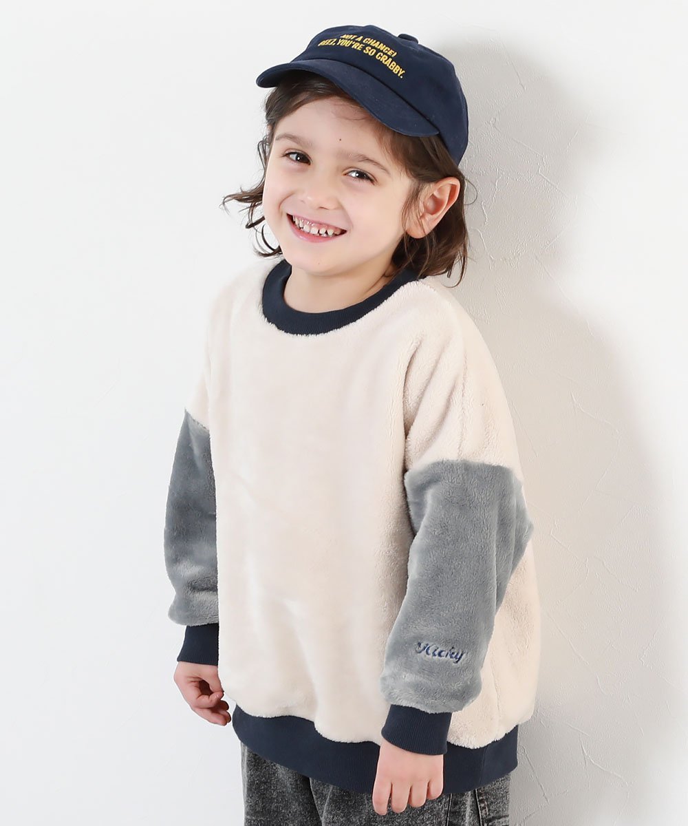 devirock｜袖刺繍 ファーフリース トレーナー トップス パーカー