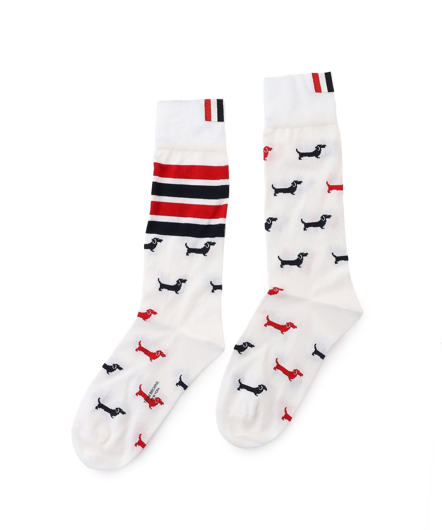THOM BROWNE(トムブラウン)｜HECTOR MID CALF SOCKS | Rakuten Fashion