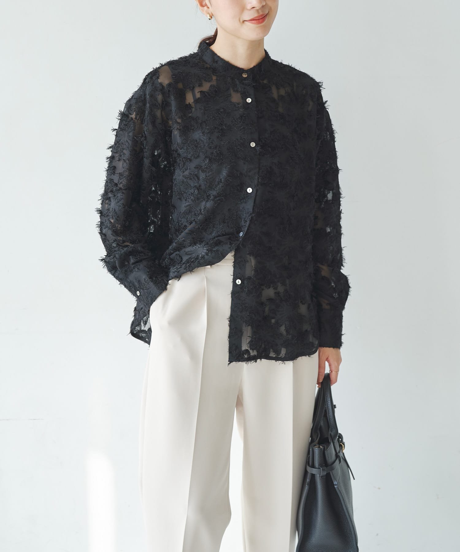 URBAN RESEARCH｜カットジャガードバンドカラーシャツ | Rakuten