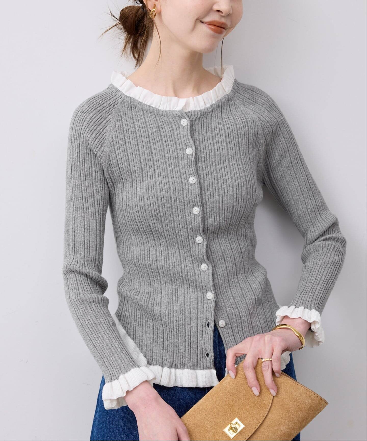 SLOBE IENA｜《追加2》tyn.TGOR/トゴール フリルカーディガン J0102