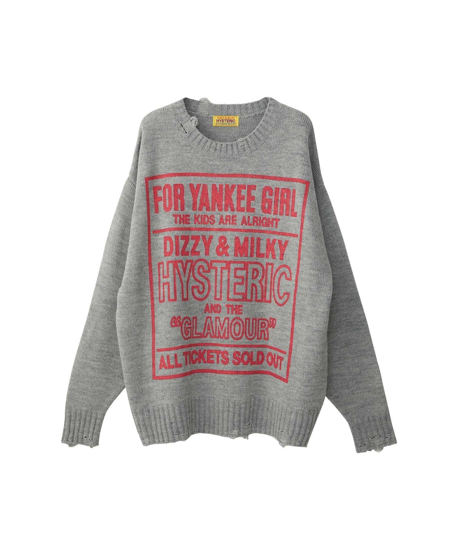 HYSTERIC GLAMOUR｜DIZZY&MILKY クラッシュセーター | Rakuten Fashion
