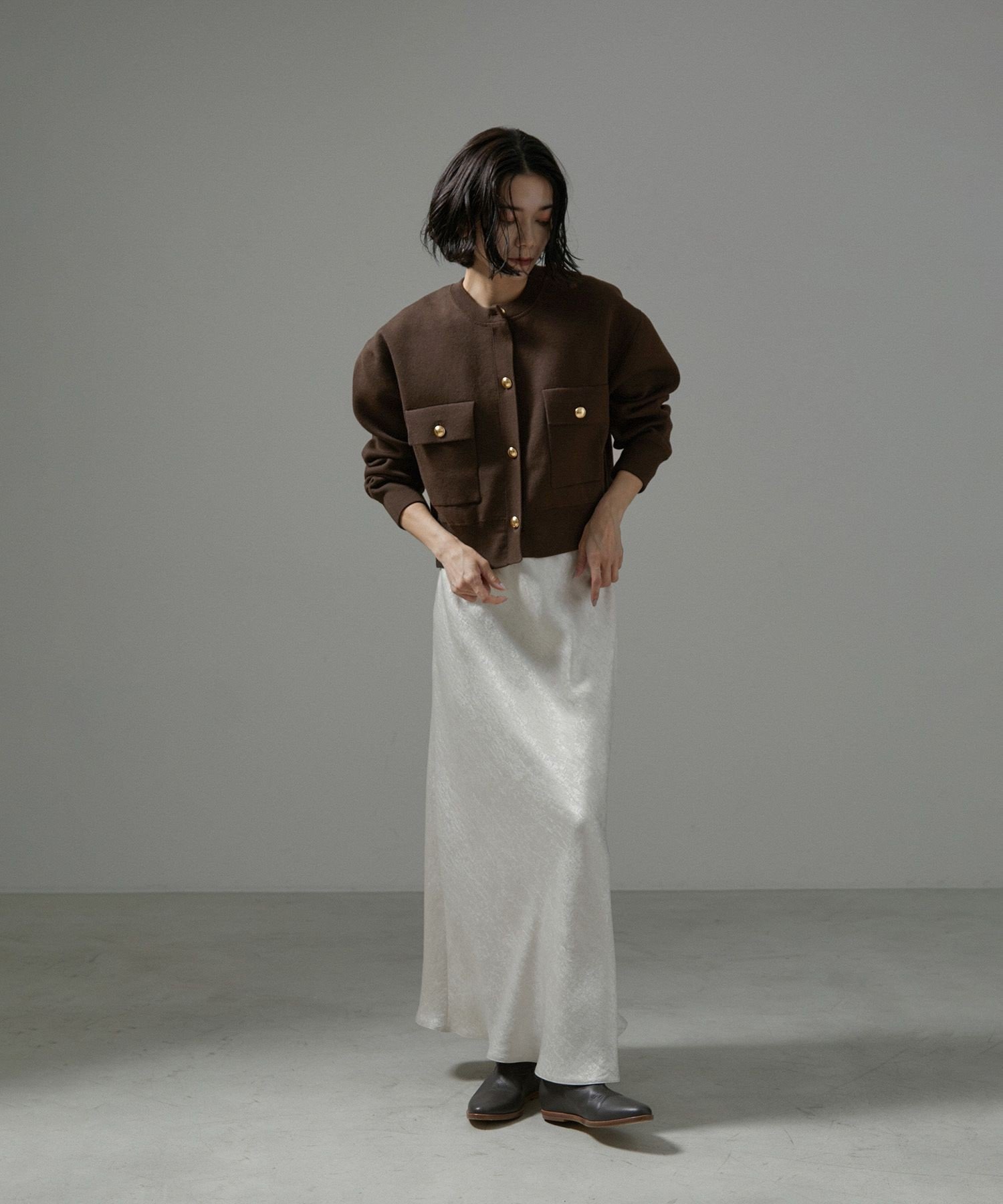 SALON adam et rope'｜スウェットライクメタルボタンカーディガン 2