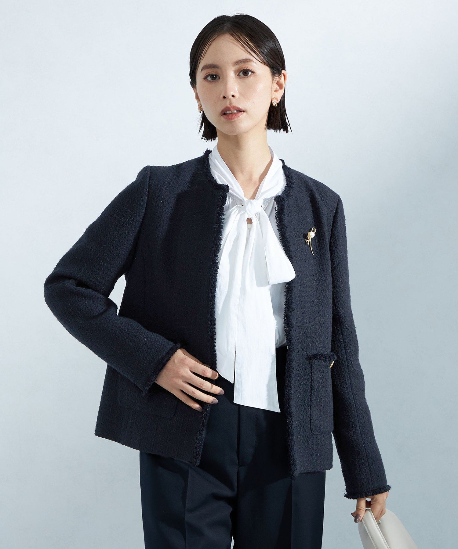 UNITED ARROWS LTD. OUTLET｜ツイードライク ノーカラー ジャケット