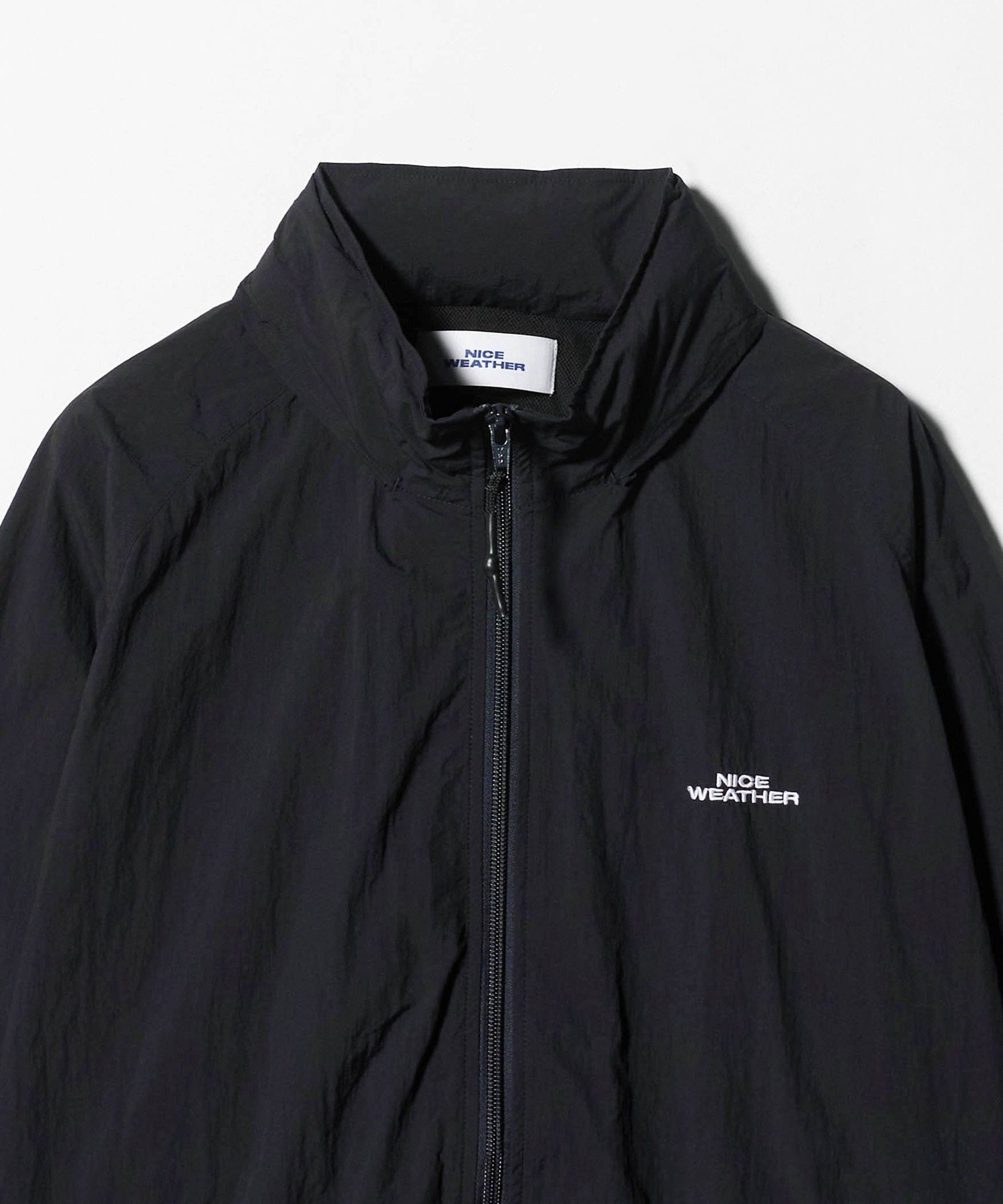 ＜NICE WEATHER＞ナイロン スタンドブルゾンセットアップ　ライトグレー NICE WEATHER ナイロンジャケット 「NICE WEATHER」ナイロン スタンド