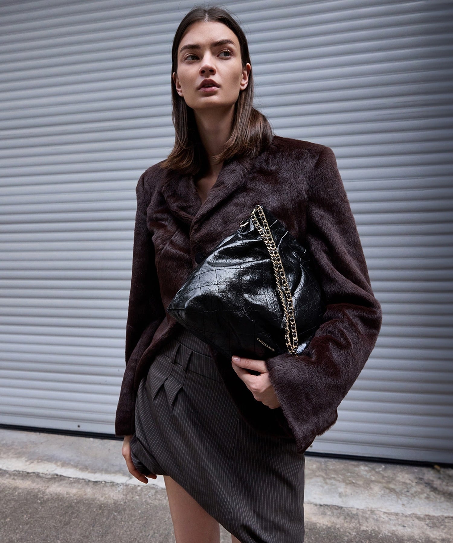 CHARLES & KEITH｜Duo ドゥオ ブレードチェーンハンドルホーボーバッグ