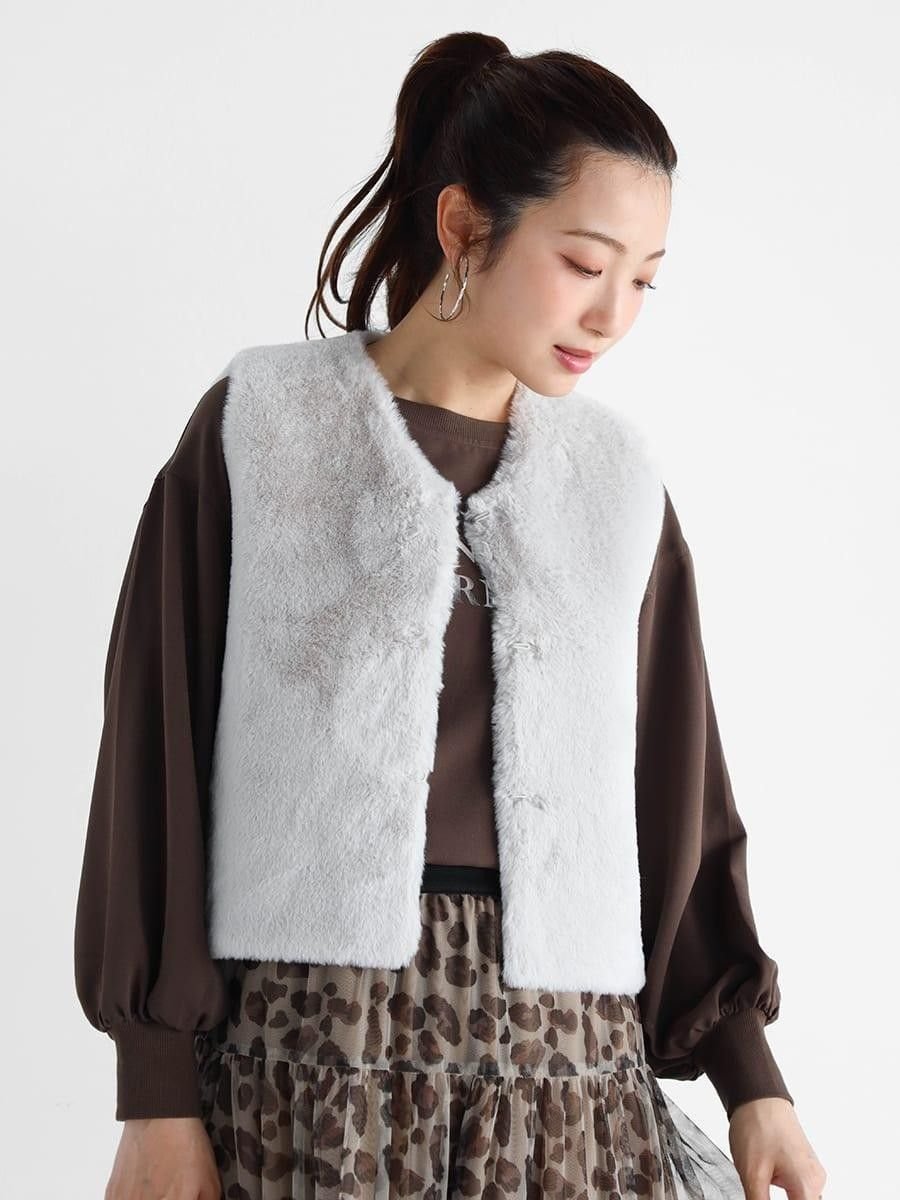 Vin｜リバーシブルフェイクファーベスト | Rakuten Fashion(楽天