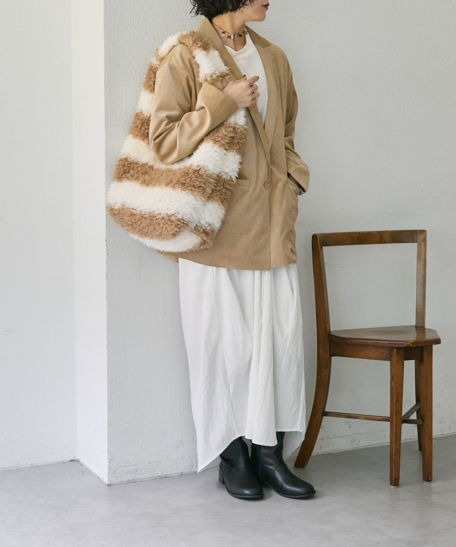 ear PAPILLONNER｜《A4サイズ対応》もこもこファーバッグ | Rakuten