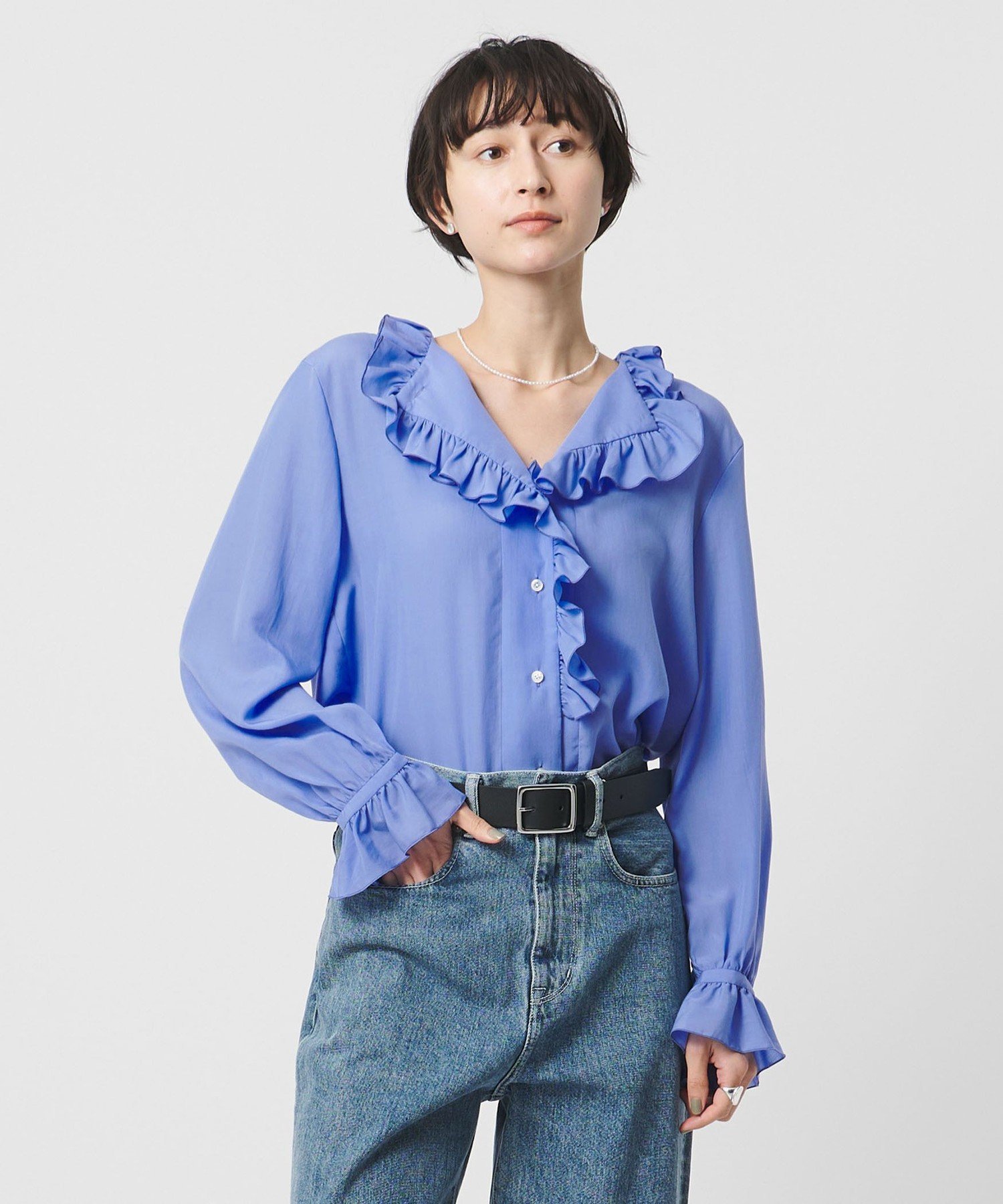 UNITED ARROWS｜フリルカラー 2WAY ブラウス -ウォッシャブル