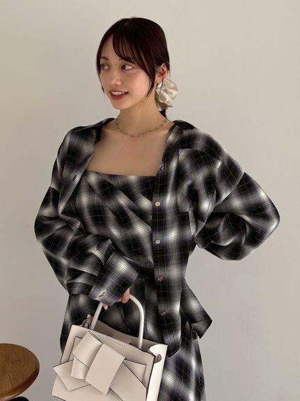 FRAY I.D｜2wayオンブレチェックシャツ | Rakuten Fashion(楽天