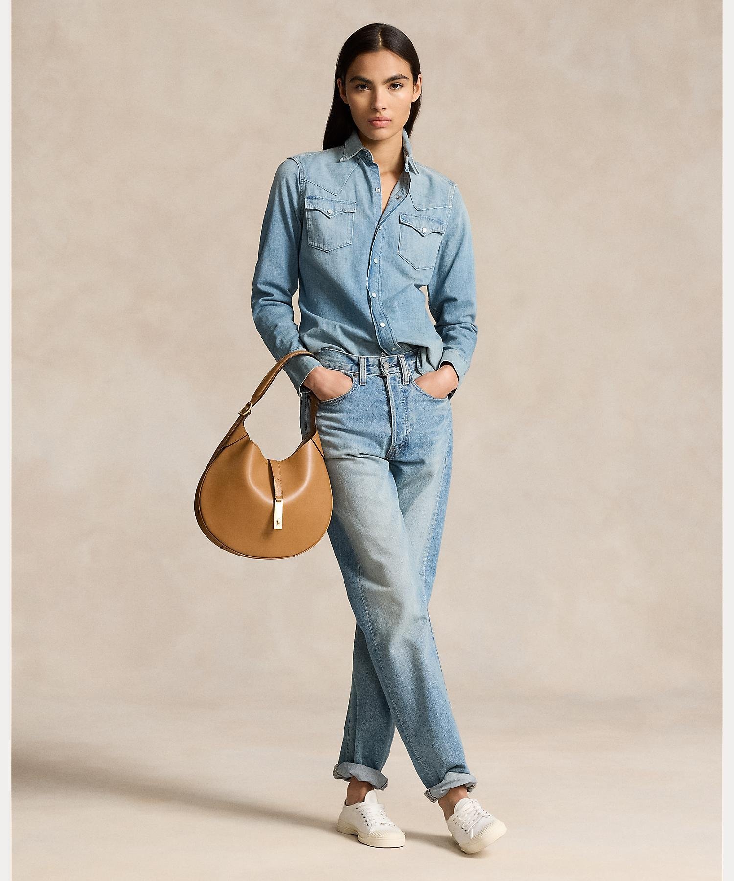 RALPH LAUREN｜Polo ID ミディアム レザー ショルダー バッグ