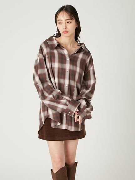 FRAY I.D｜オンブレラメチェックアシメシャツ | Rakuten Fashion(楽天