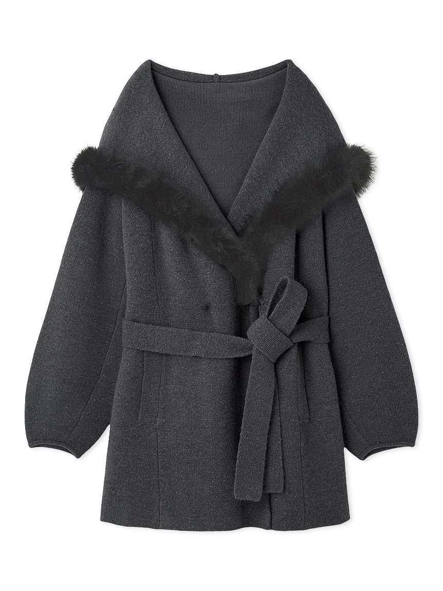 SNIDEL｜ファーフードニットコート | Rakuten Fashion(楽天
