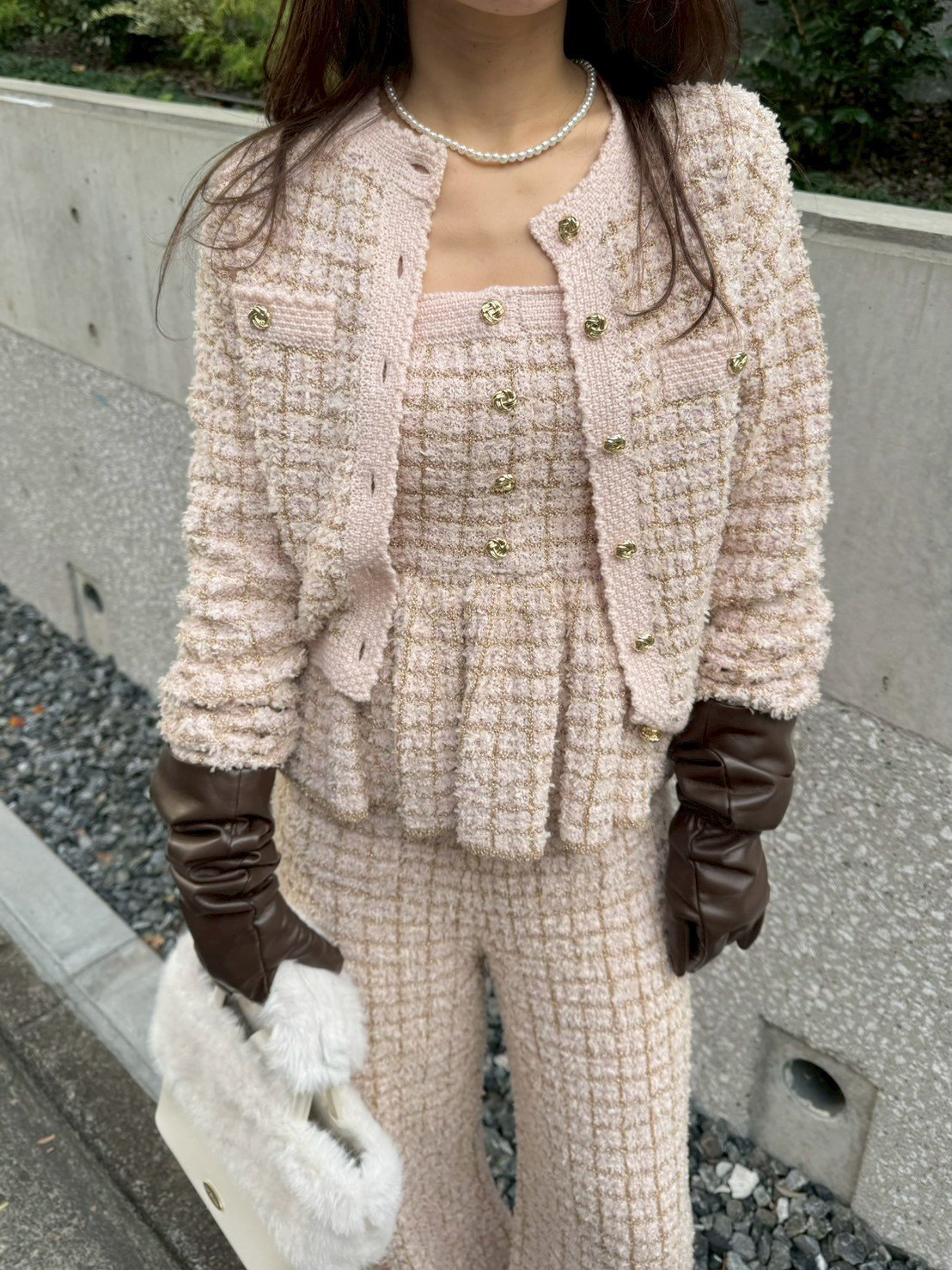 LILY BROWN｜ツイードニットカーディガン | Rakuten Fashion(楽天