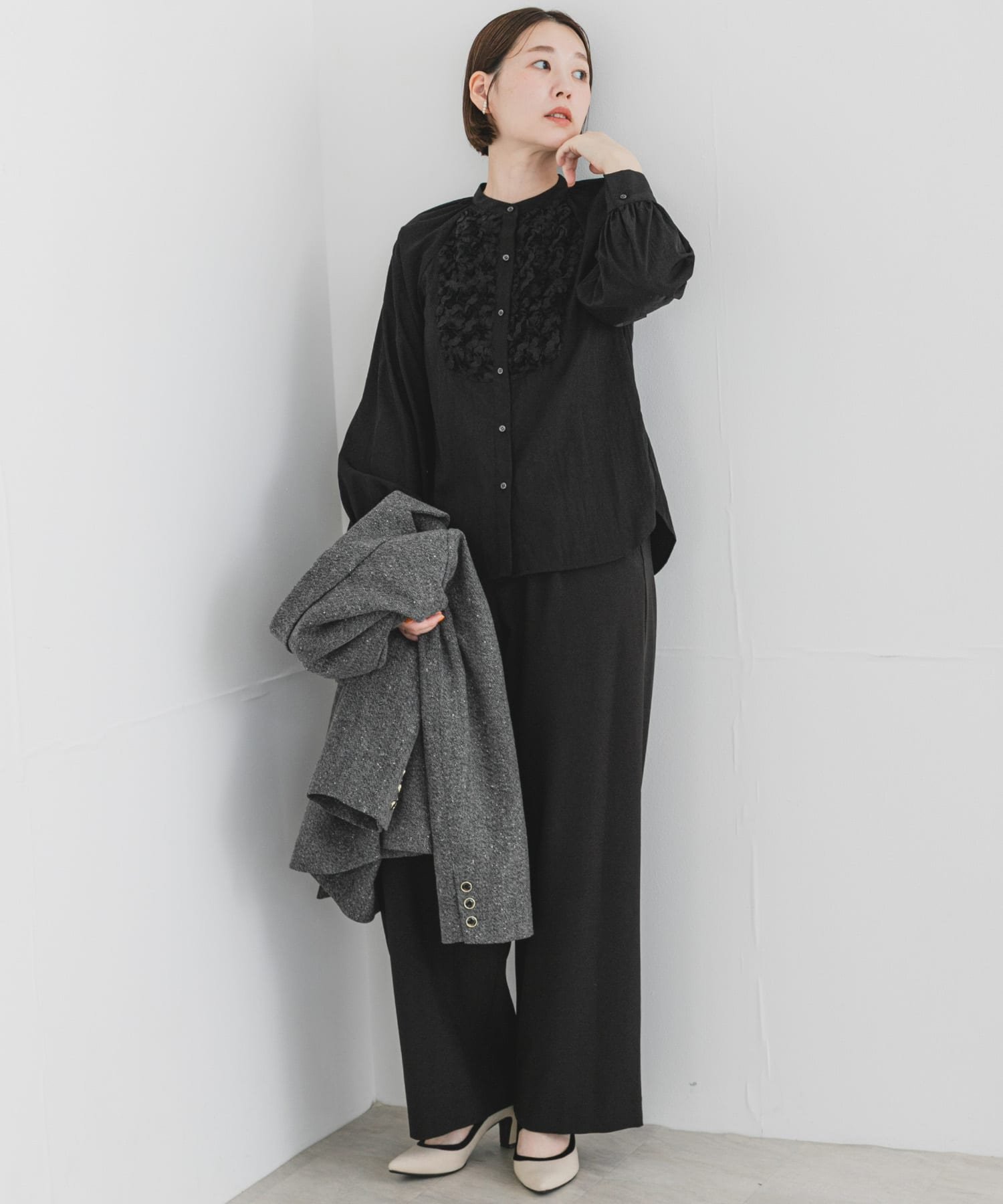 URBAN RESEARCH ROSSO｜F by ROSSO モチーフレース切替ブラウス