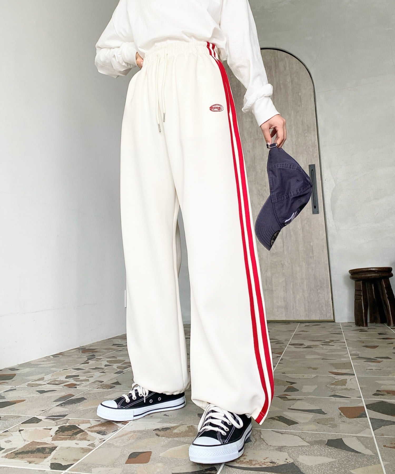 moment+｜ロゴ刺繍トラックジャージパンツ | Rakuten Fashion(楽天