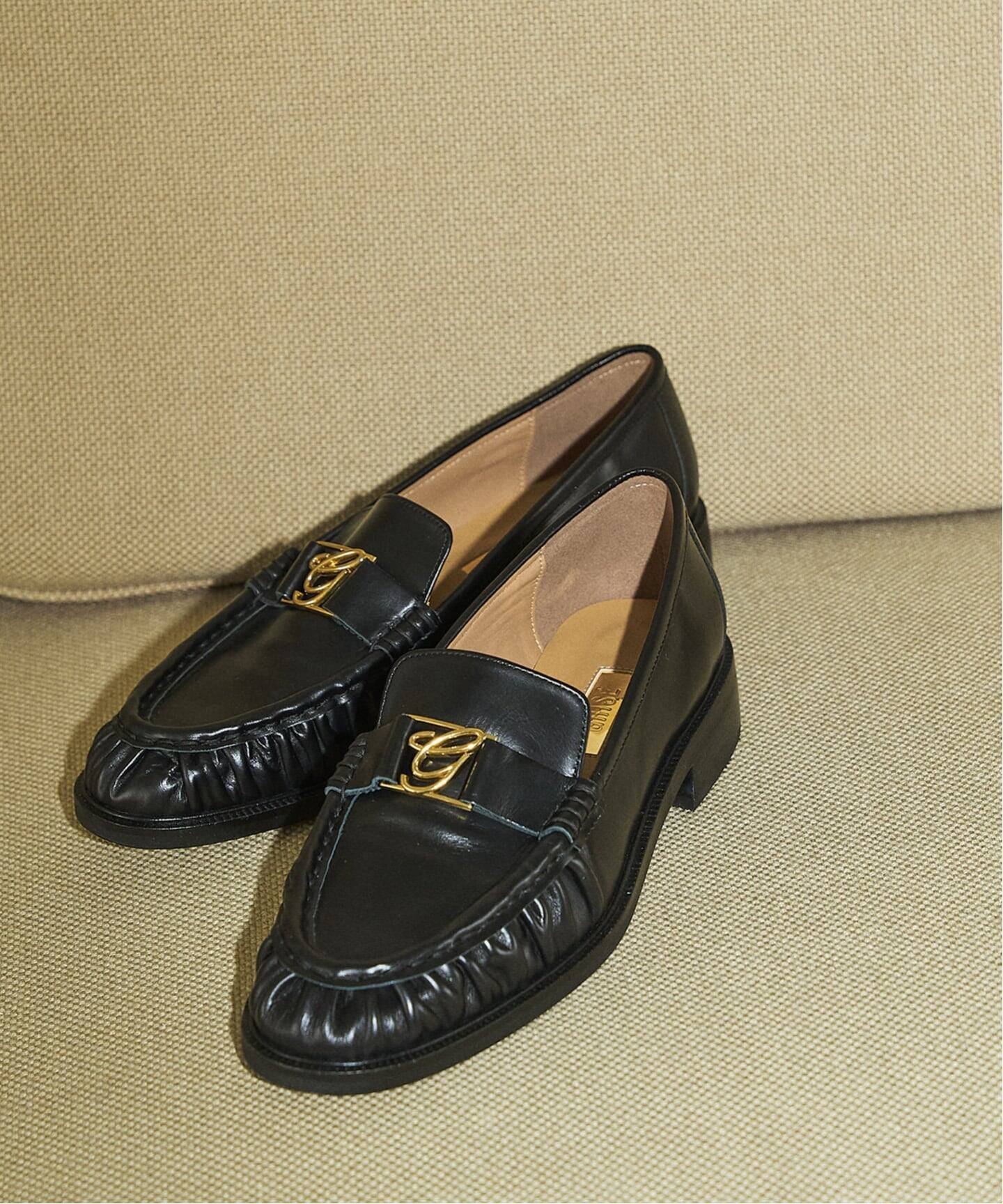 LE TALON｜GRISEレザーギャザーローファー | Rakuten Fashion(楽天