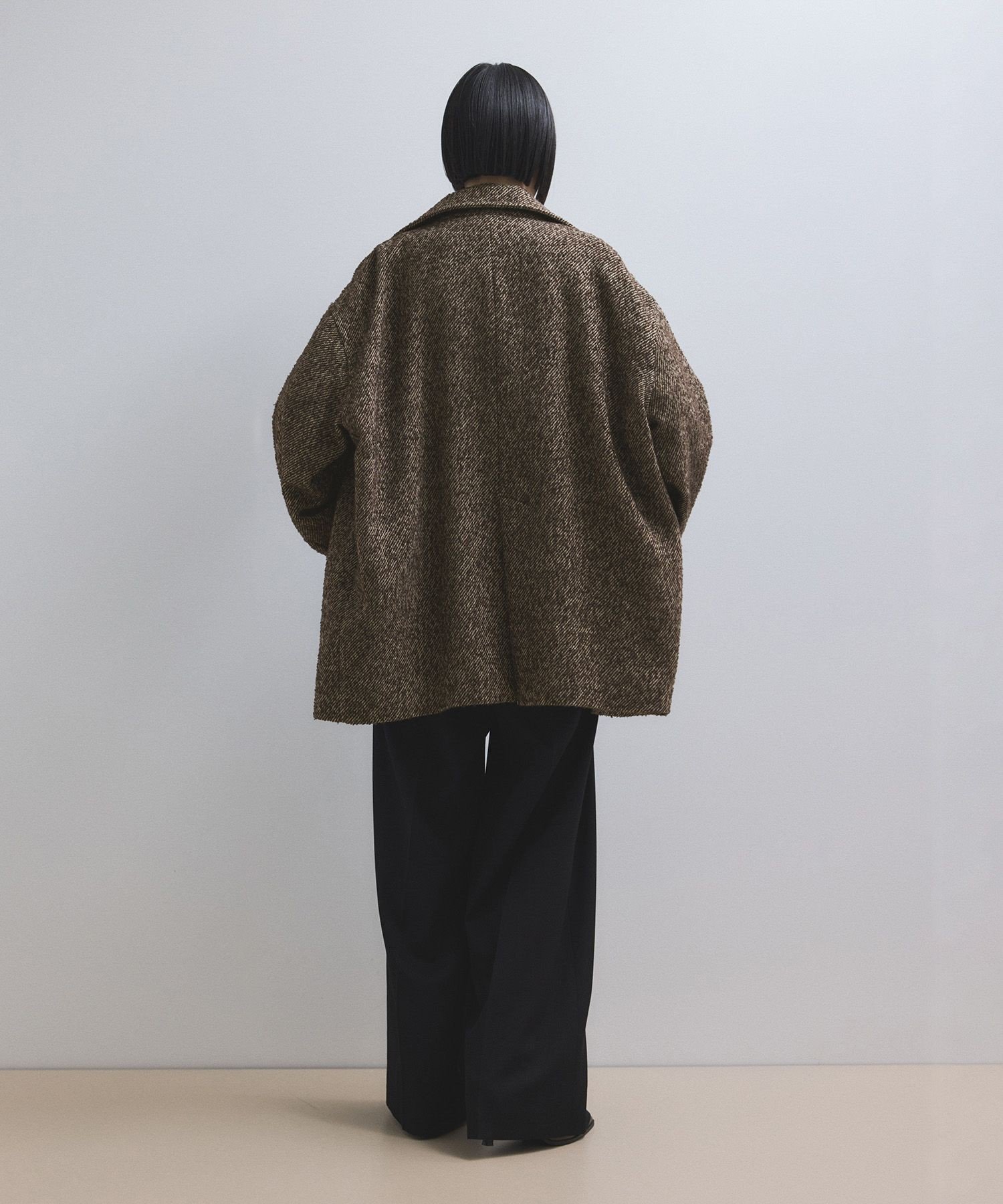 ADAM ET ROPE'｜【WEB限定】スタンドカラーウールミドルコート