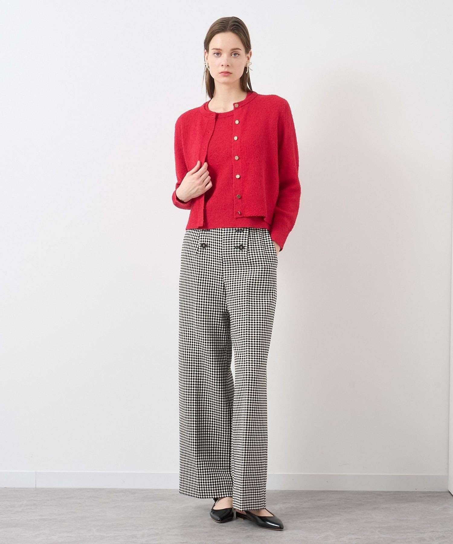 ANAYI｜ネップスムースクルーネックカーディガン | Rakuten Fashion