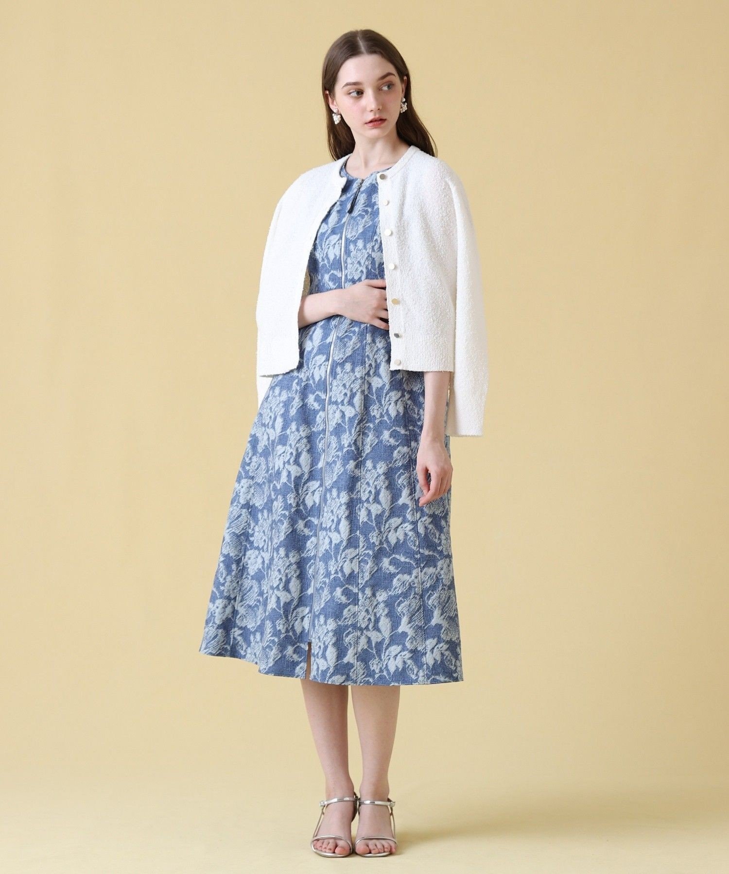 ANAYI｜ネップスムースクルーネックカーディガン | Rakuten Fashion