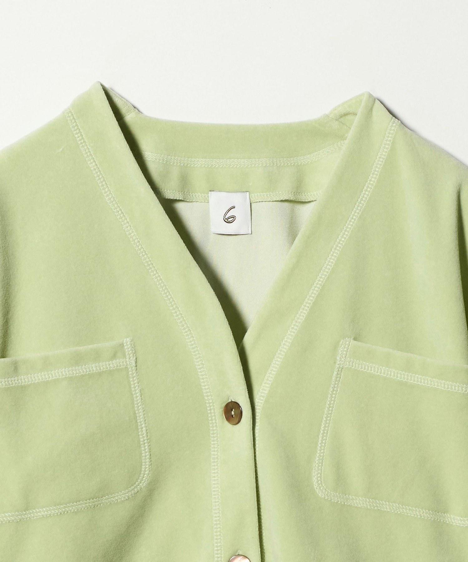 今期2026春夏<6（ROKU）＞ベロア カラーカーディガン BEAUTY&YOUTH UNITED ARROWS｜<6(ROKU)>ベロア カラー カーディガン