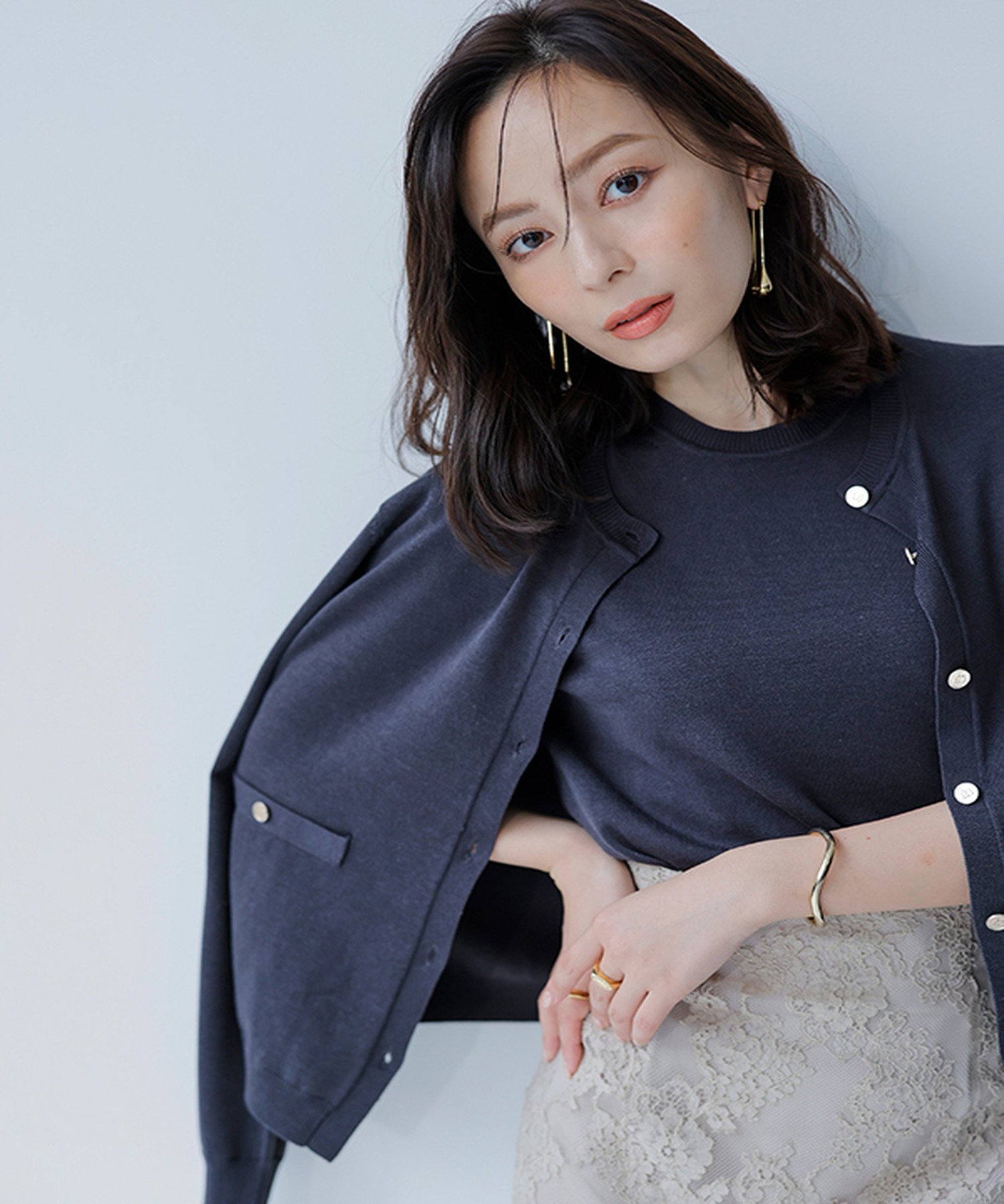 anuans｜シルクブレンドニットカーディガン | Rakuten Fashion(楽天