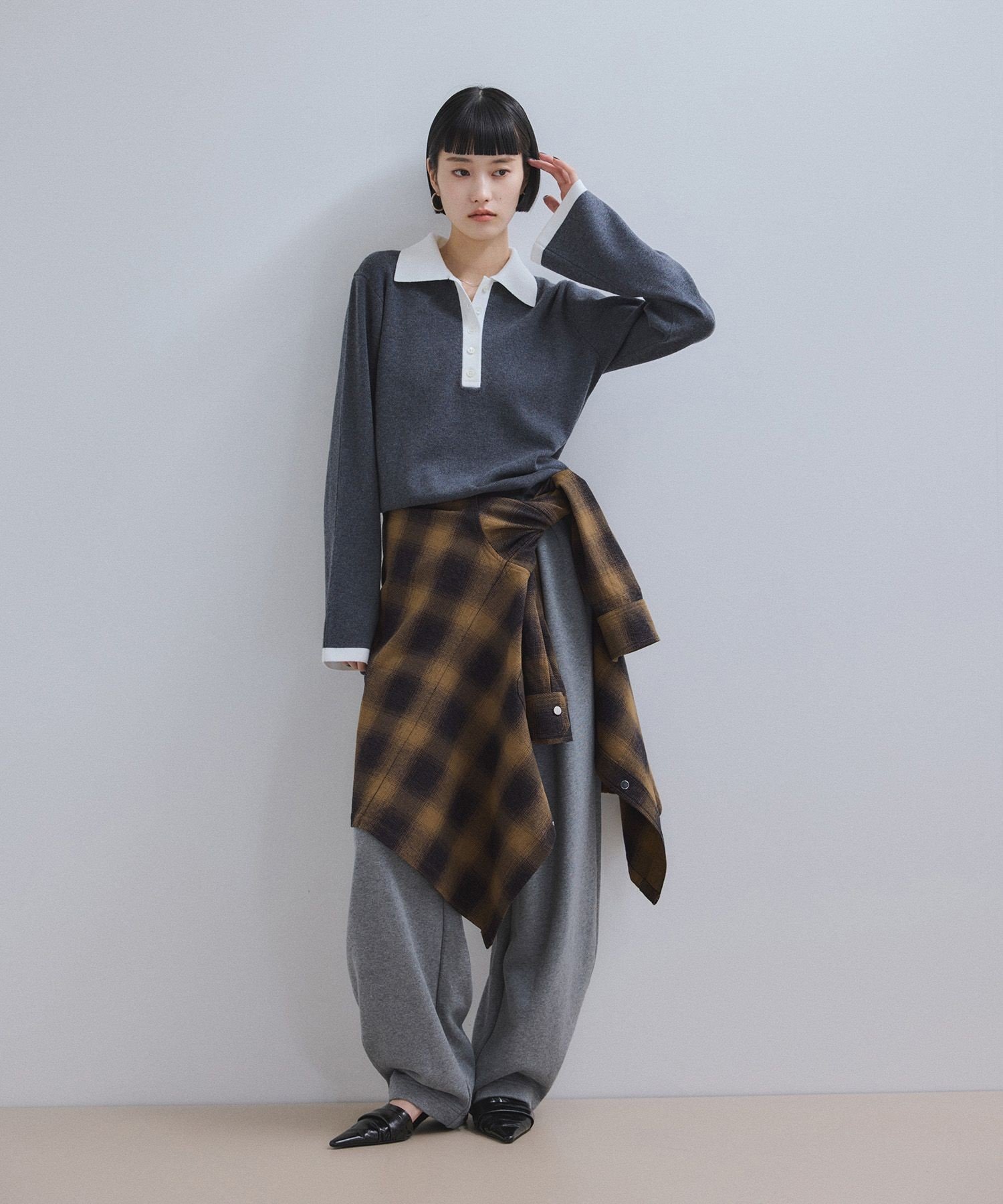 ADAM ET ROPE'｜オンブレチェックシャツ | Rakuten Fashion(楽天