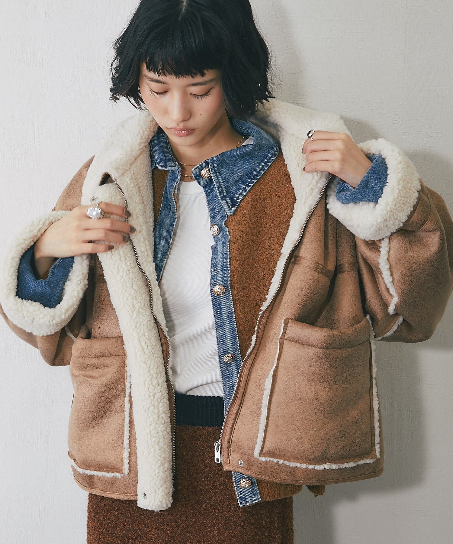 SMILE ORCHID｜ショート丈ムートンコート | Rakuten Fashion(楽天