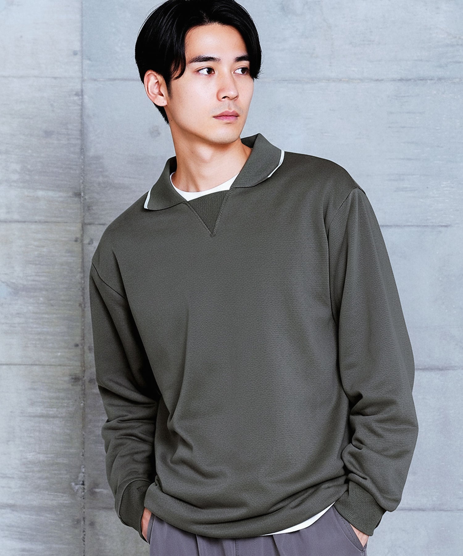 JIGGYS SHOP｜襟付き クルーネックスウェットトレーナー | Rakuten