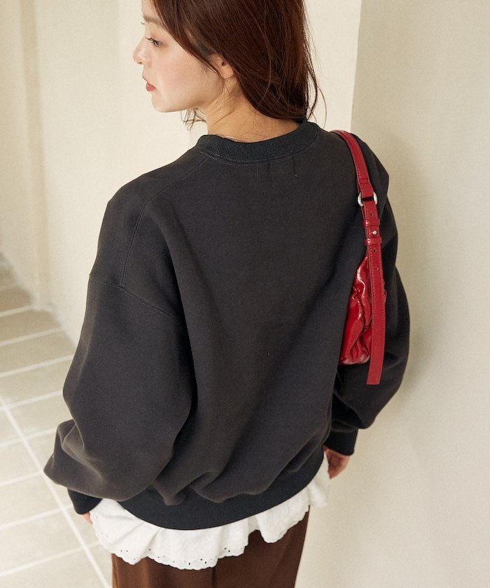 FREAK'S STORE｜ロゴ 裾レース フロッキープリント 裏起毛スウェット