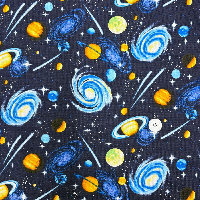 楽天市場】ギャラクシーコスモ柄オックス生地/銀河系や惑星がプリント