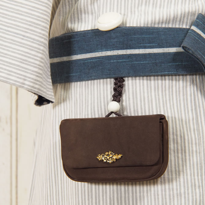 楽天市場】腰下げ牛革煙草入れケース 色：茶[ お祭り用品 祭り 煙草