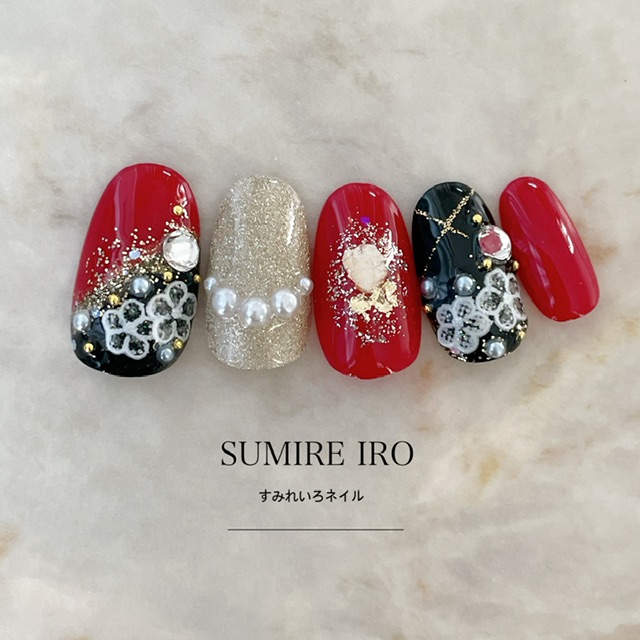 楽天市場】ネイルチップ 成人式 つけ爪 和装 着物 かわいい ブライダル