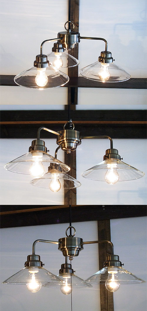 楽天市場】後藤照明 透明P1硝子3灯用ペンダントブロンズ 付属球なし