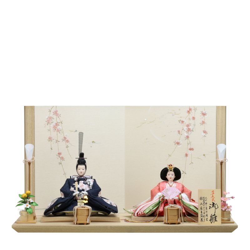 楽天市場】送料無料東玉 雛人形 草木染親王飾り 木製平台飾り 【凪桜
