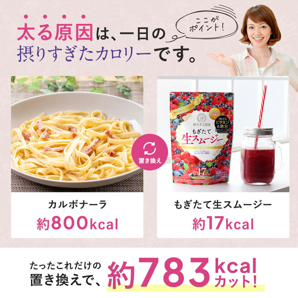 楽天市場】酵水素328選 もぎたて生スムージー 180g 置き換え