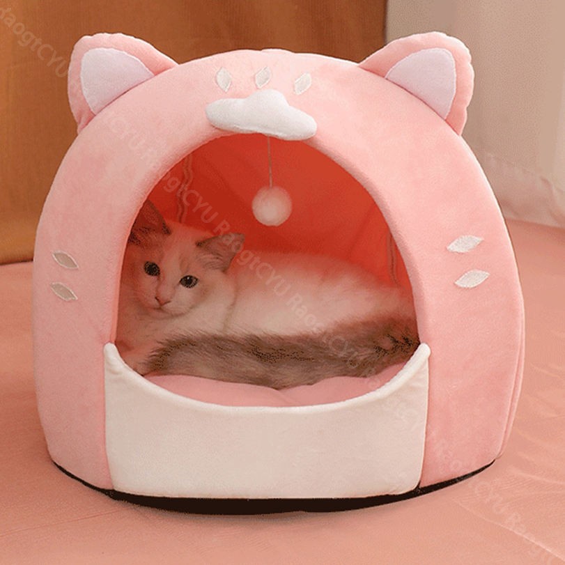 楽天市場】300円OFFクーポン 猫ハウス ドーム型 冬 ペットベッド 暖房