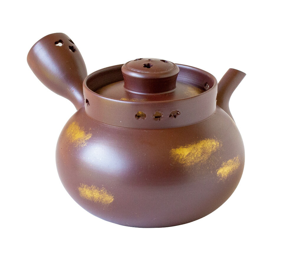 実山作 天王寺金霞すかし急須 【萬古焼 万古焼】 [陶器 作家急須 伝統