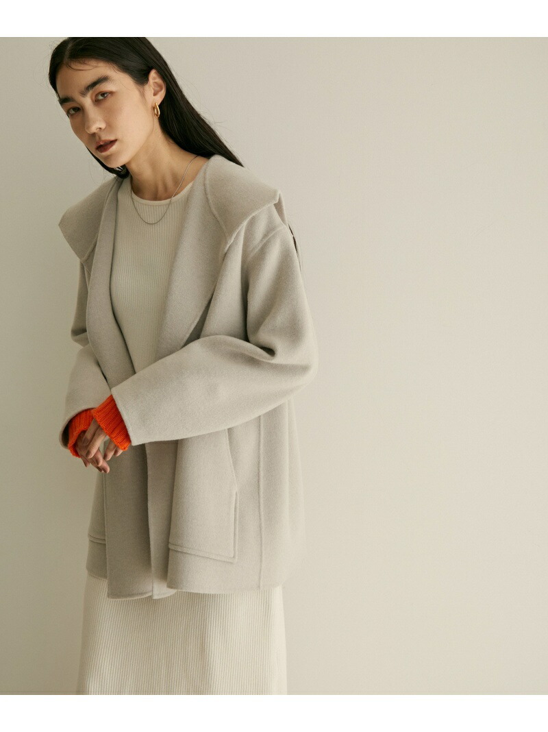 楽天市場】【SALE／50%OFF】ウールリバーフーデッドハーフコート SALON
