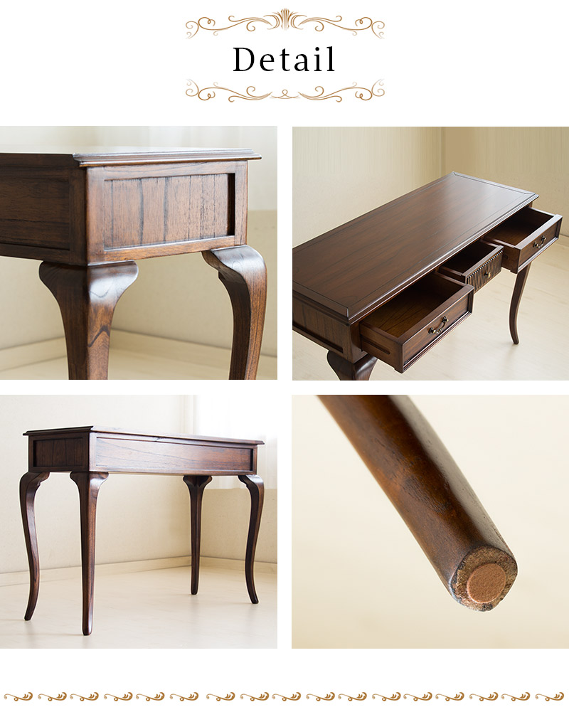 楽天市場】コンソールテーブル 幅106.5cm ブラウン 猫脚 アンティーク