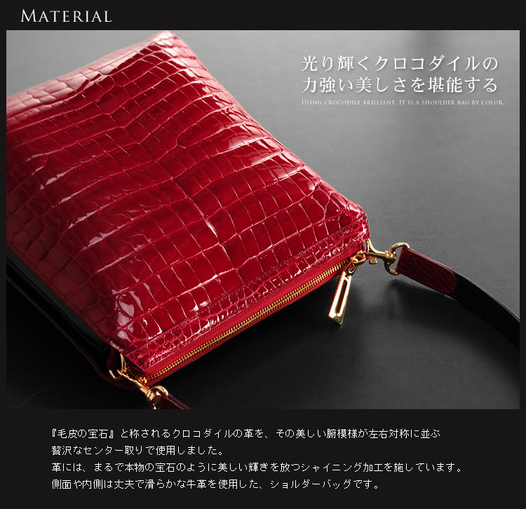 楽天市場】クロコダイル ショルダーバッグ レディース シャイニング