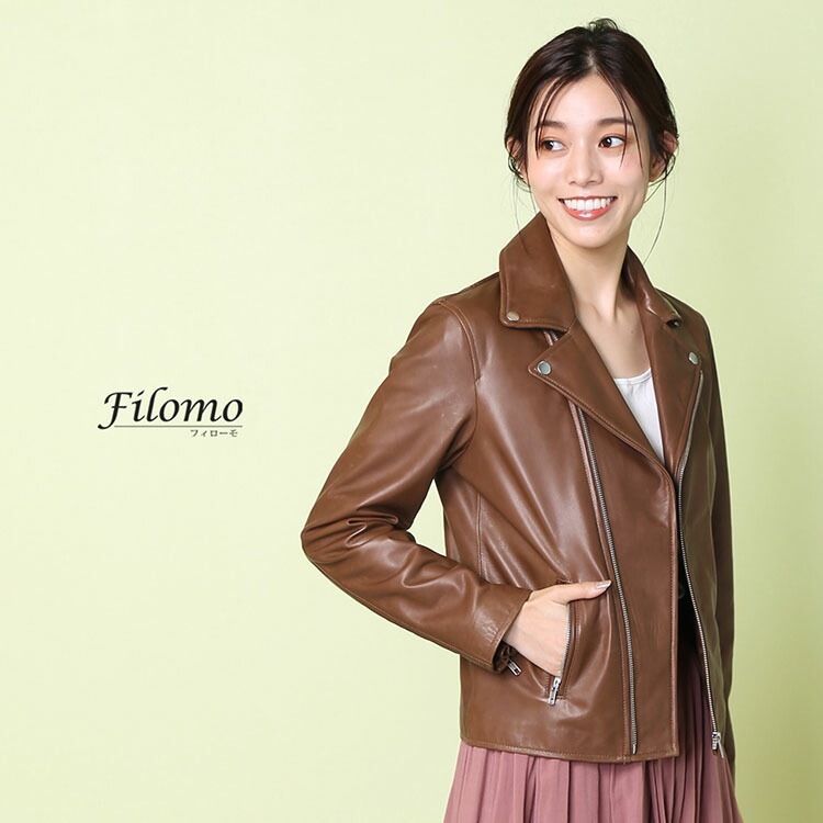 楽天市場】ライダースジャケット レザー レディース ダブル ラムレザー