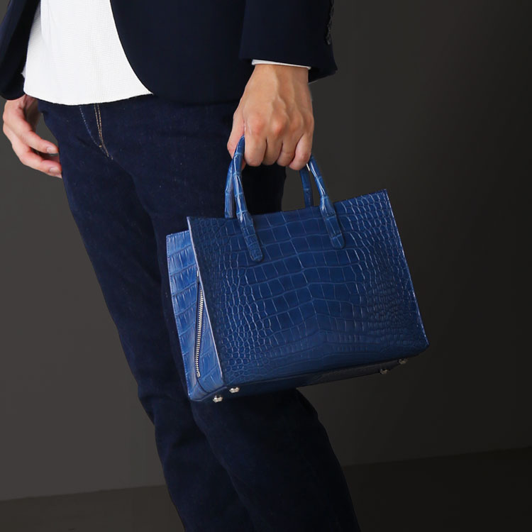楽天市場】藍染め アリゲーター メンズ トートバッグ 日本製 2way