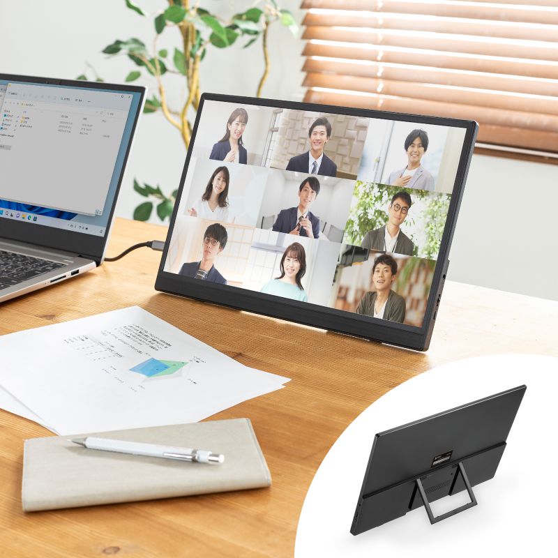 RTK FHD HDR 15.6インチ モバイルモニター サンワモニタースタンド