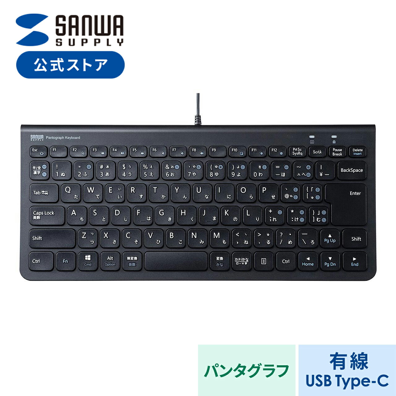 楽天市場】キーボード 有線 iPad USB C USBキーボード テンキーなし