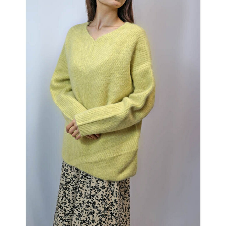 楽天市場】ニット レディース 秋冬 セーター Vネック 畦編み ブルー