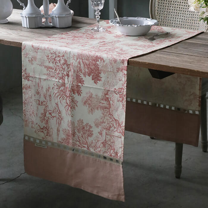 楽天市場】Borgo delle tovaglie ランナー トワルドジュイ ピンク