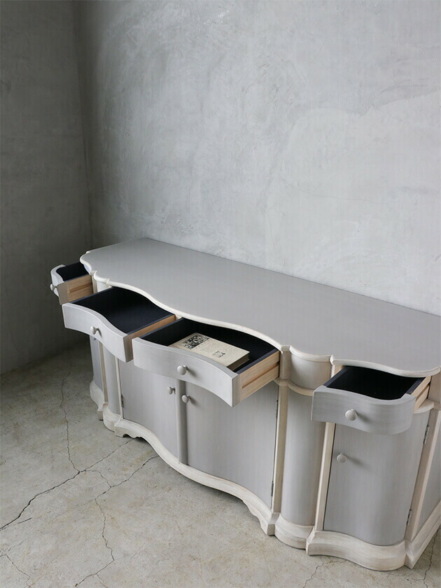 楽天市場】サイドボード ブルーグレー & オフホワイト BlancNature