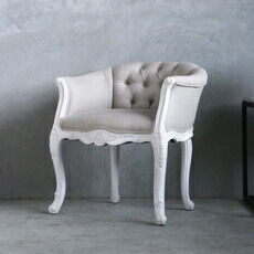 【送料込み】サラグレース風 一人掛けソファ ラウンジチェア アンティーク調 MirageラウンジチェアUtopiaグレージュ