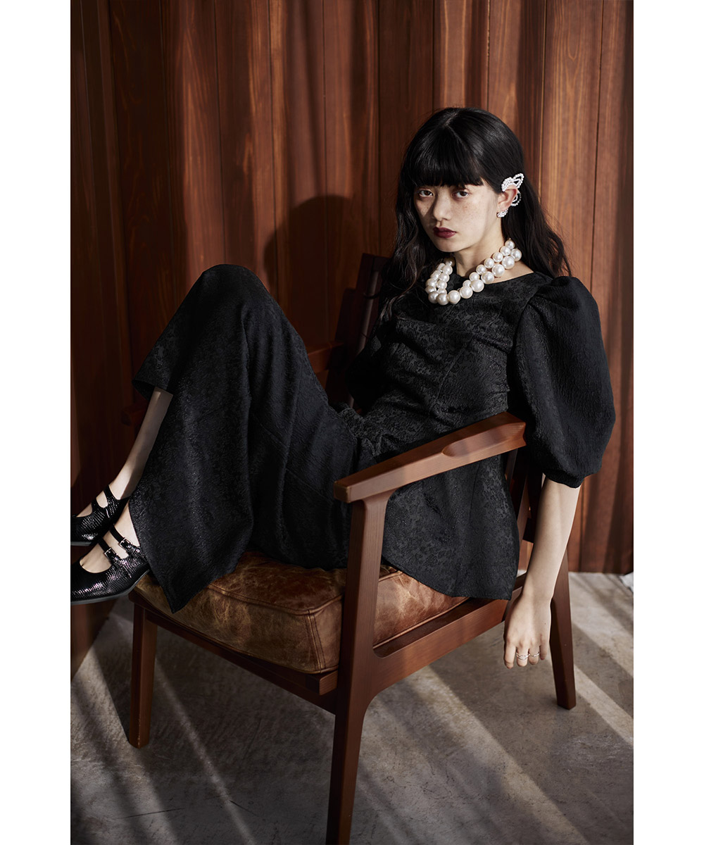 楽天市場】フラワージャガードセットアップドレス ペプラムブラウス&I